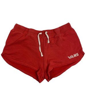 Vans Cotton Sweat Shorts Skate Red Fleece Soft Jersey Casual Size XL